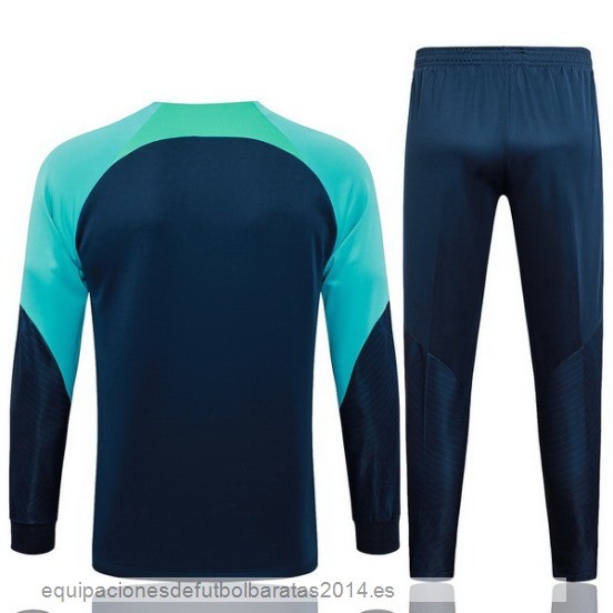 Nuevo Conjunto Completo Ropa Deportiva Con Cremallera Larga Barcelona 23/24 Azul Marino Verde Baratas